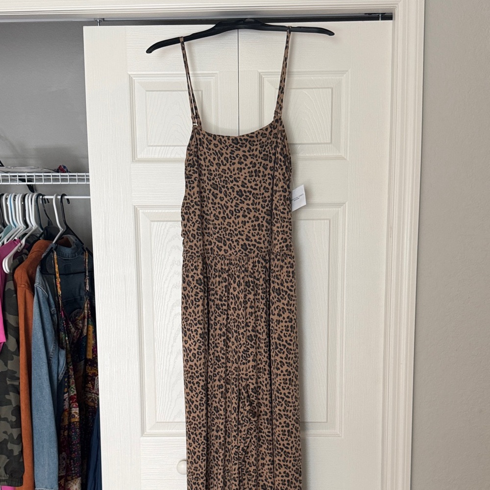 American Eagle Outfitters Brown Leopard Jumpsuit